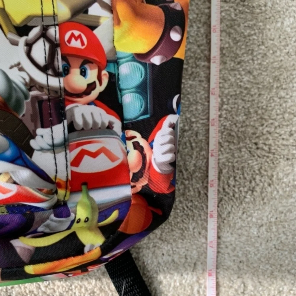 Mario Kart Backpack Book Bag Tote school colors Multicolor Blue Red Yellow Green